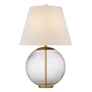 Visual Comfort By Aerin Morton Table Lamp Clear Glass w/Linen Shade Small - NEW